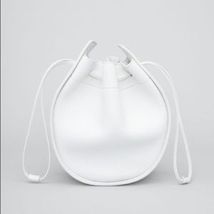 The Row Drawstring Pouch Leather White - Rare $1350